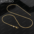 ALIZERO 18K Gold 2mm Snake Chain Necklaces 16/18/20/22/24/26/28/30 Inches Women Men Fashion Fine Jewelrys Gifts | SAMAG