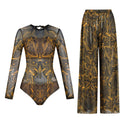 Women's Long Sleeve Swimwear Sunscreen One Piece Swimsuit | SAMAG