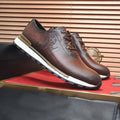 BLLIYOSS Shoes for Men 2025 new Calf leather stitching  high quality Three dimensional relief sculpture Embossed badge pattern