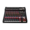 8-Channel Bluetooth Audio Mixer Console, Professional USB DJ Mixing Board with Stereo 2-Track for Live Sound Studio