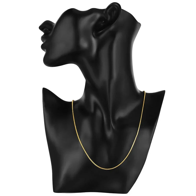 ALIZERO 18K Gold 2mm Snake Chain Necklaces 16/18/20/22/24/26/28/30 Inches Women Men Fashion Fine Jewelrys - Visuel 5 | SAMAG