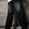 Vintage Style Men's Black Washed Distressed Loose Wide | SAMAG