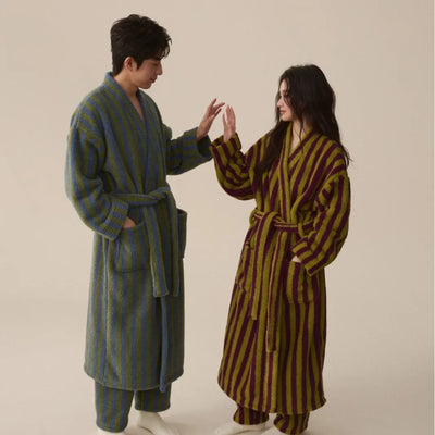 Thickened Flannel Robe Pants Pajamas Set Autumn Winter | SAMAG