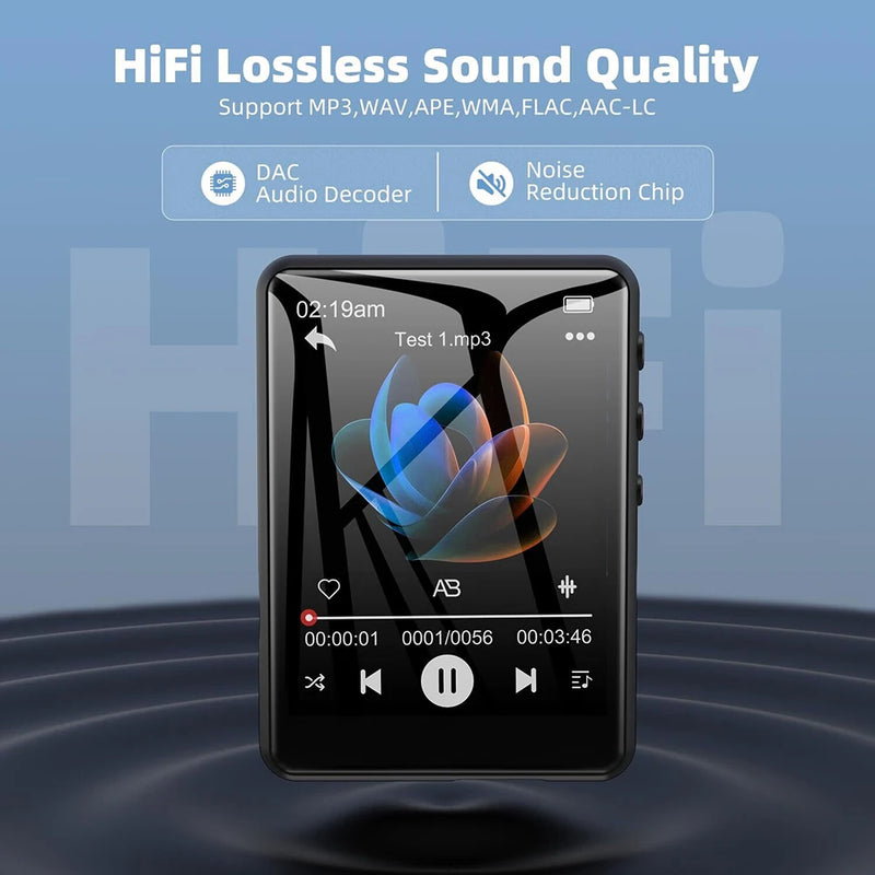 128GB MP3 Player Bluetooth 5.4 Hi-Fi Music Player Built-in Speaker 2.4 Inch Touch Screen Walkman Video FM Radio Recorder Camera