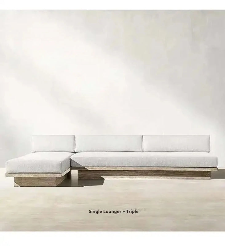 Japanese Style Waterproof and Sunscreen Garden Sofa, Minimalist Designer, Modern Garden Sofa, Artistic Outdoor Furniture, Divano