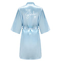 Wedding Party Team Bride Robe Kimono Satin Pajamas Bridesmaid Bathrobe With White Letters YE8171