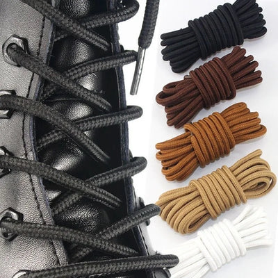 / Pair Round Solid Polyester Black Brown Shoelaces | SAMAG