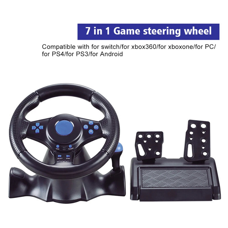 Vibrating USB Steering Wheel for Multi Platform Gaming Compatible with For Switch For xbox 360 For PS4 and More