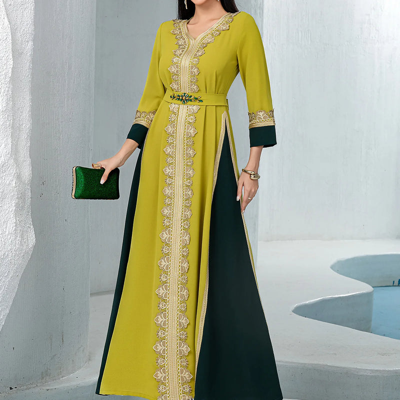 Eid Diamonds Abayas for Women Luxury Dubai Kaftan Muslim Evening Party Maxi Dress Turkey Kaftan Morocco Caftan Femme Musulmane