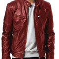 Spliced Faux Leather Men Coats Solid  Long Sleeve Cardigan Zipper Suede Outerwear Smart Casual Loose Pockets Solid Winter