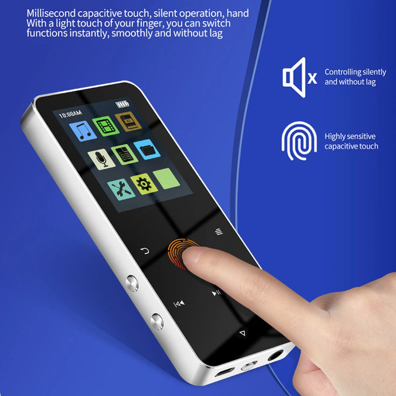 1.8 Inch TFT Mp4 Video Player USB 2.0 3.5mm Jack Bluetooth-compatible 5.0 MP3 MP4 Player with E-book Recording Built-in Speaker