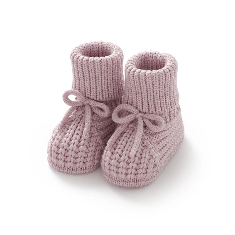 Baby Booties Knitted 0-12m Soft Soled Anti-Slip Newborn Boys Girls First Walkers Shoes Infant Toddler Unisex Sock Boot Kids Crib