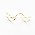 10Pcs 14K/18K Gold Color Plated Brass S-shaped Double Hanging Long Curved Band Charms Pendants for DIY Earring Accessories