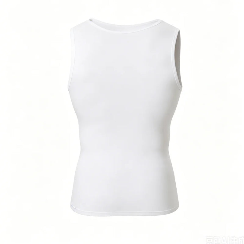 Men Shapewear Vest Triangle Mesh Chest Breathable Compression Tank Top Summer Slim Fit Body Shaper Sports Casual Daily Undershir