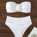 XS - XL 3D Flower Female Bandeau Swimsuit High Waist | SAMAG
