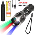 Upgraded Zoomable Red Flashlight, 4 Color in 1 Flash Light, Green Red Blue White Multi-Color RGBW Led with Memory for Fishing