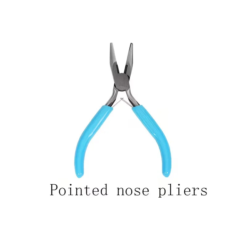 6pcs/set DIY Hand-operated Pliers 4 Tweezers 1 Golden Ring 1 Opening Tool,  Beading Repair Supplies Wire Wrapping Multifunctiona