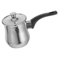 Stainless Steel Turkish Coffee Pot 360Ml Long Handle Lid Milk Warmer Pot Tea Brewing Small Sauce Pan Stovetop Induction Coffee