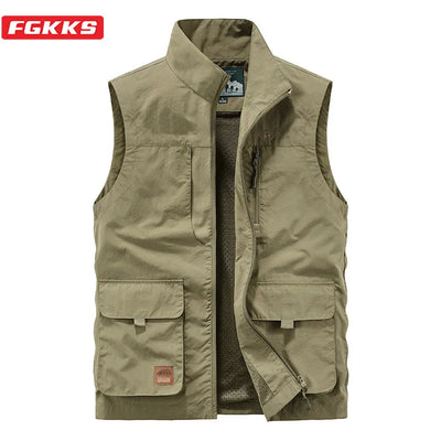 FGKKS Men's Leisure Vest Solid Color Tooling Style | SAMAG