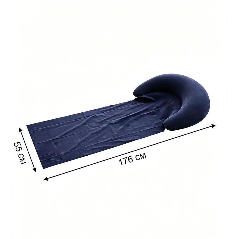 Inflatable Flocked Beach Mattress With Pillow 176×55cm | SAMAG