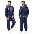 Men Waterproof Glossy Jacket Tops with Jogging Pants Hip | SAMAG