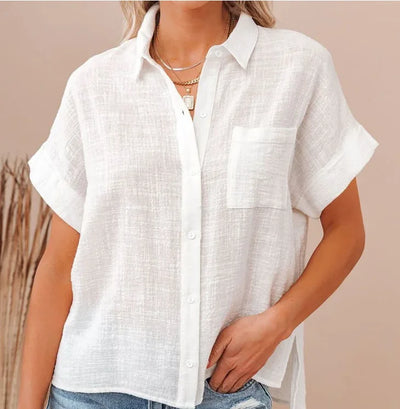 New Fashion Cotton Linen Women's Shirts Casual Loose | SAMAG