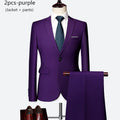 Luxury 3 piece men's wedding suit fashion men's slim solid color business office suit sets large size men Blazer+ pants + vest