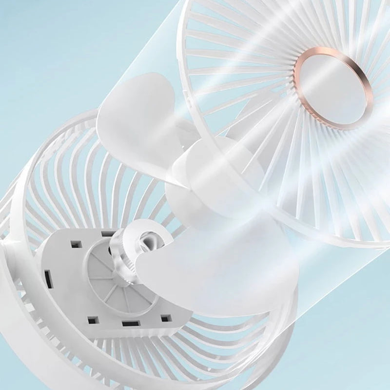 New 3 in 1 Portable Mini Clip Fan Rechargeable Air Circulator Wireless Electric Fan With Led Light Clip-on Home handheld Fan