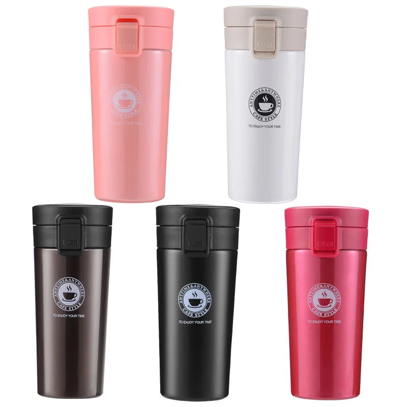 380ml Thermos Coffee Cup Tea Mug Double Layer Stainless Steel Vacuum Insulated Metal Thermos Outdoor Sports Water Bottle