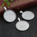 New Fashion 10pcs 25mm Inner Size Multi Colors Plated Classic Simple Style Cabochon Base Setting Charms Pendant