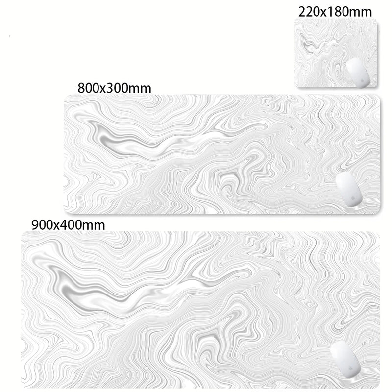 XXL Desk Mat Black And White Strata Liquid Mousepad Large Abstract Mouse Pad Gaming Deskmat With Lockedge Office Non-slip Carpet