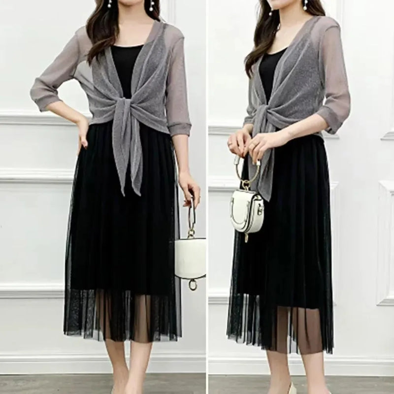 Women's Sparkling Lace - Up Cardigan Summer Sheer Cover Up - View 4 | SAMAG