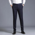 2026 Men's Blue Vertical Striped Suit Pants, Black Business Casual Trousers, Asian Sizes 28-40, Burgundy and Gray Plaid Pant.