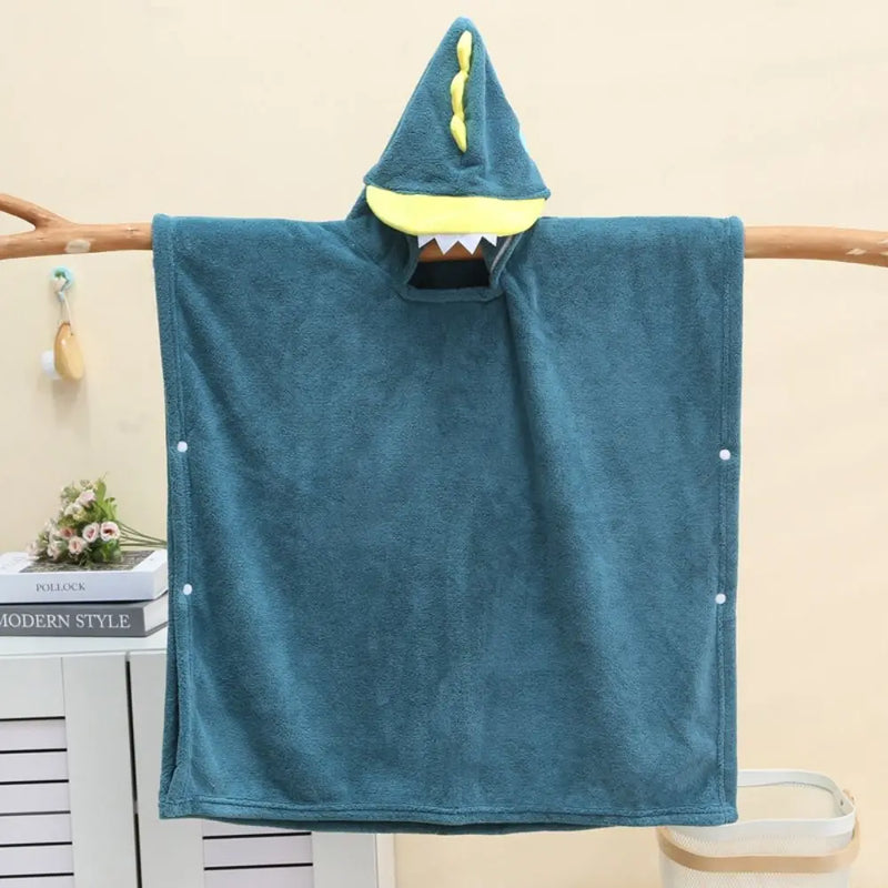 Comfortable Cartoon Baby Bath Towel Quick-Drying with Hat Cartoon Cloak Towel Absorbent Coral Velvet Hooded Bathrobe Children