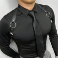 PU Leather Vest Strap Braces Suspender Men Harness Punk Chest Shoulder Belt Strap Strap Men's Belt Body Accessories