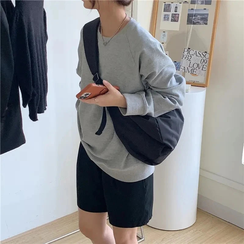 Fashion Summer Large Capacity Casual Nylon Women Shoulder Bag Simple Shopper Hobos Bag Youth Crossbody Shoulder Bag