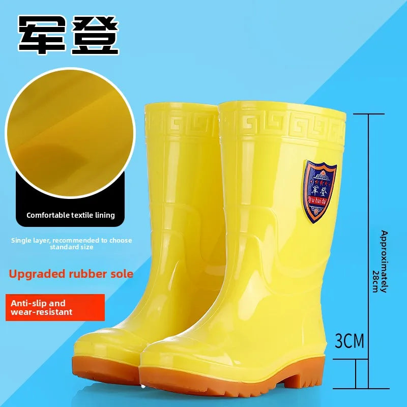White Work Boots Waterproof Slip Resistant High And Medium Tube Food Hygiene Boots Rubber Shoes for Men Rain Boots