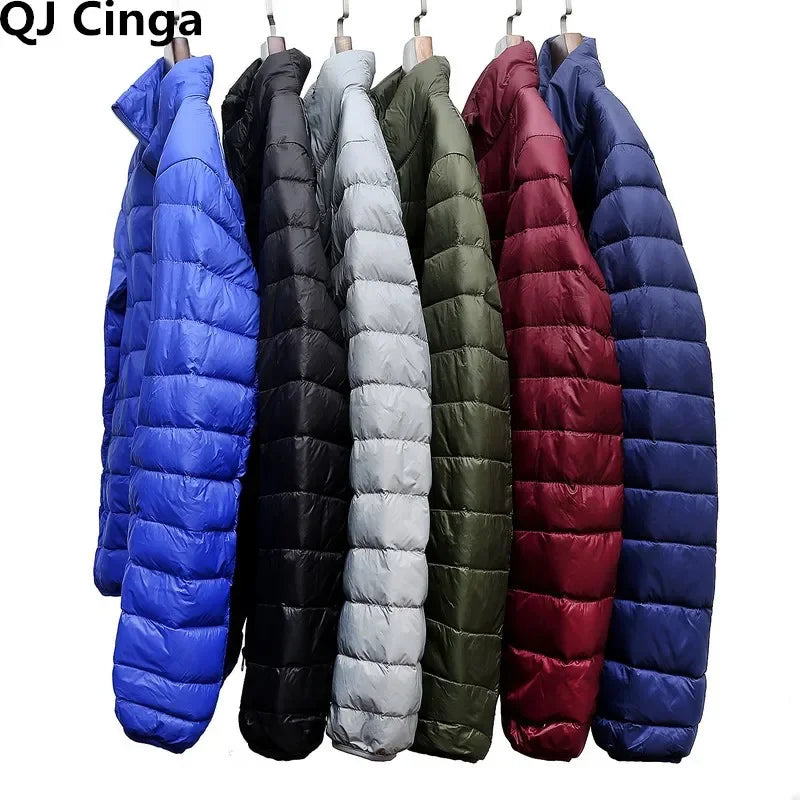 2026 Men Black Hooded Coat, Blue Zipper Control Winter Down Jacket, Green Lightweight Design Parkas Jaqueta, Asian Size M-5XL