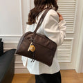New PU Leather Shoulder Bag Large Capacity with Pendant Crossbody Bags Tote Bag Women