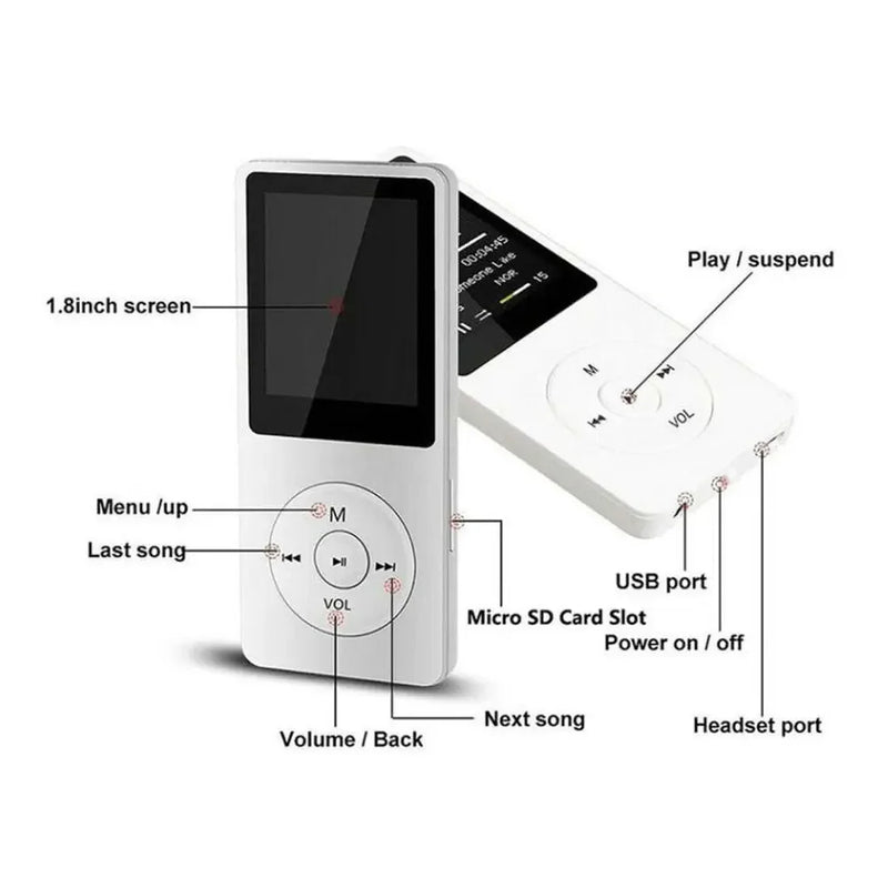 New MP3 Player Outdoor Sports Fitness Mini Walkman mp3 Support Bluetooth Lossless Music Player FM Radio Recorder Sport 128GB Hf