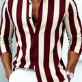 New Men's Long Sleeved Shirt Casual Fashion 3D Striped | SAMAG