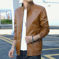 New product - 2026 new style leather jacket for men, spring-autumn men's clothing, fitted stand-up collar top coat