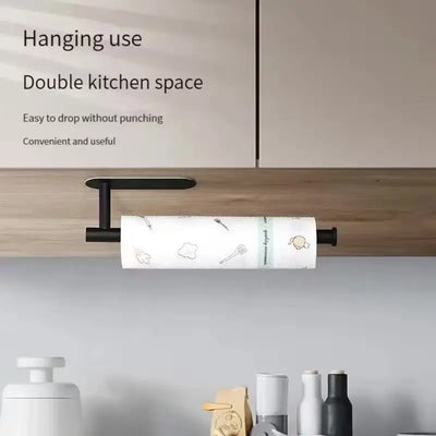 Stainless Steel Silver / Black Paper Towel Wipe Hanging Rack Can Store Cling Film Roll For The Kitchen Bathroom | SAMAG
