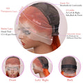 13x4 Straight Lace Front Bob Wig 100% Human Hair Wigs Ginger Orange Silky 200% Density Highlight Orange Color P4-350 Pre Plucked