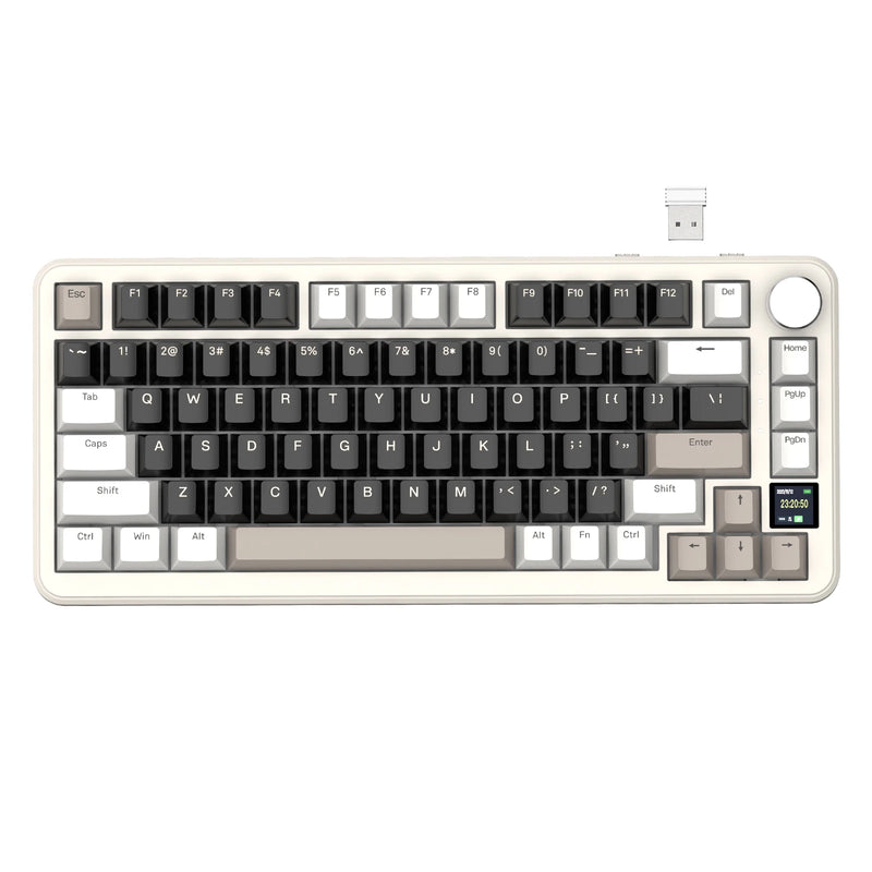 ATTACK SHARK X85Pro 75% Mechanical Keyboard with Screen & Knob Hot Swappable Wireless 2.4GHz/Bluetooth/Wired RGB Gasket Mount QM