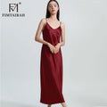 FIMTAIRAH Brand 6A 19mm New 100% Silk Nightgown Women Sexy Elegant Summer Silk NightDRESS long home wear Pajamas