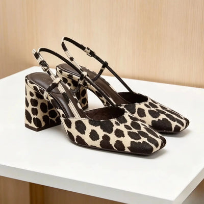 Women's Summer New Product Leopard Pattern Square Head | SAMAG
