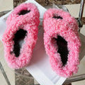 Real Wool Fur House Slippers Solid Color Cross Strap Fluffy Fur Slides Funny Comfortable Fuzzy Slippers Women's Shoes Trend 2026