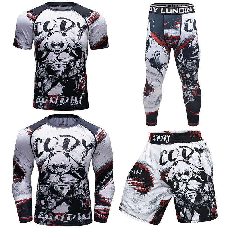 Cody Lundin Durability MMA BJJ Rash Guard Tight Exercise Jogging T - Shirts+Pants 3D Print Compression - View 26 | SAMAG