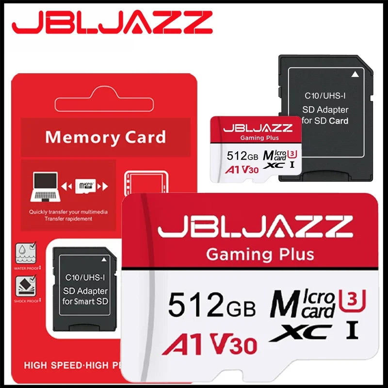 128GB Micro TF SD Card 64GB-512GB UHS-I U3 V30 High Speed Memory Card for Switch Smartphone Tablet Sports Camera with Adapter